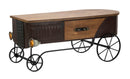 Tavolo da Caffé Old Style 124,5x61x50,5 cm Legno di Abete e MDF e in Ferro Marrone