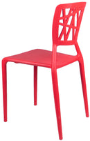 Set 4 Sedie da Giardino in Polipropilene Vandi Rosse