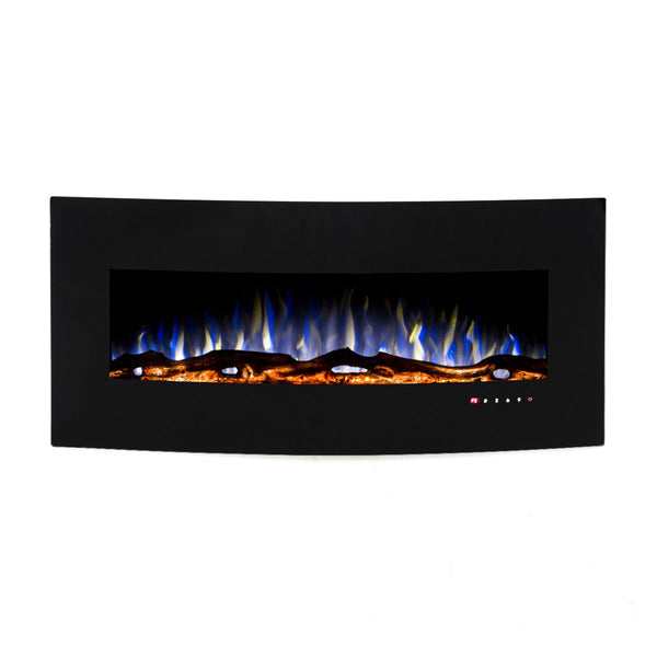 online Camino Elettrico da Pavimento 55x122,2x15,7 cm Effetto Fiamma 1500W Archi Nero