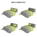 Set Lenzuola Sopra Sotto e Federein Cotone Verde Acido\/Fumo Varie Misure
