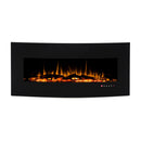 Camino Elettrico da Pavimento 55x122,2x15,7 cm Effetto Fiamma 1500W Archi Nero