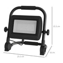 Faretto LED da Esterno IP65 25,5x16x25,5 cm da 6500k con Testa Girevole e Supporto Nero  