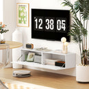 Mobile Sospeso con Armadietti con Ante a Ribalta 140x33x29,8 cm in Truciolare Bianco Lucido   