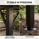 Gazebo da Giardino 4x3 m con Tende Laterali Doppio Tetto Fori di Drenaggio Grigio Scuro      