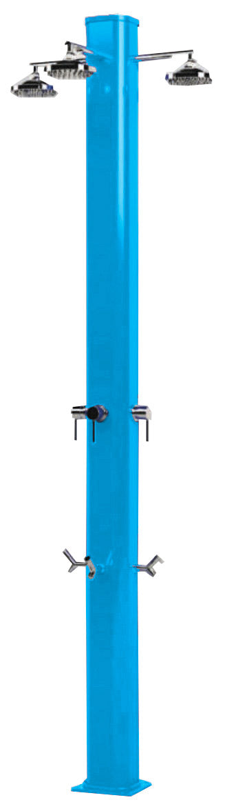 acquista Doccia da Giardino a 3 Soffioni Miscelatore e Lavapiedi Arkema Big Jolly Light Blu