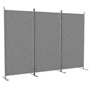 Paravento Separè da Esterno 3 Pannelli 252x44x176 cm Pieghevole e Regolabile in Poliestere Grigio Carbone  