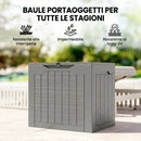 Baule da Giardino Impermeabile 56x41x50 cm con Maniglie in PP color Cachi      