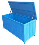 Baule Cassapanca da Esterno 127x55xH 60 cm in Legno Cunninghamia  lanceolata Blu