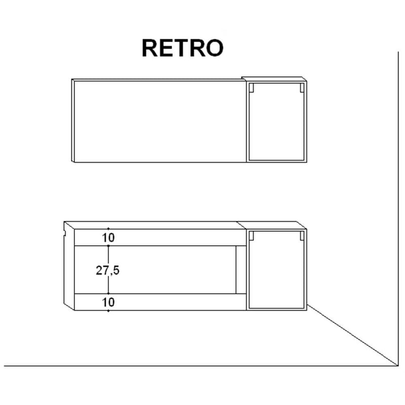 Mobile da Bagno sospeso Samoa 01C Laccato Grigio TFT