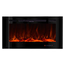 Camino Elettrico da Incasso 54,4x101,6x14 cm Effetto Fiamma 1500W Beverly Nero