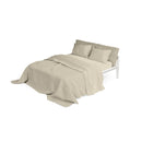 Set Lenzuola Matrimoniale Sopra Sotto e Federe in Raso di Poliestere Tortora