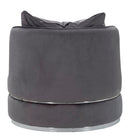 Poltrona Paris Space Grigio/Argento Ø84x72 cm in Legno e Spugna Grigio