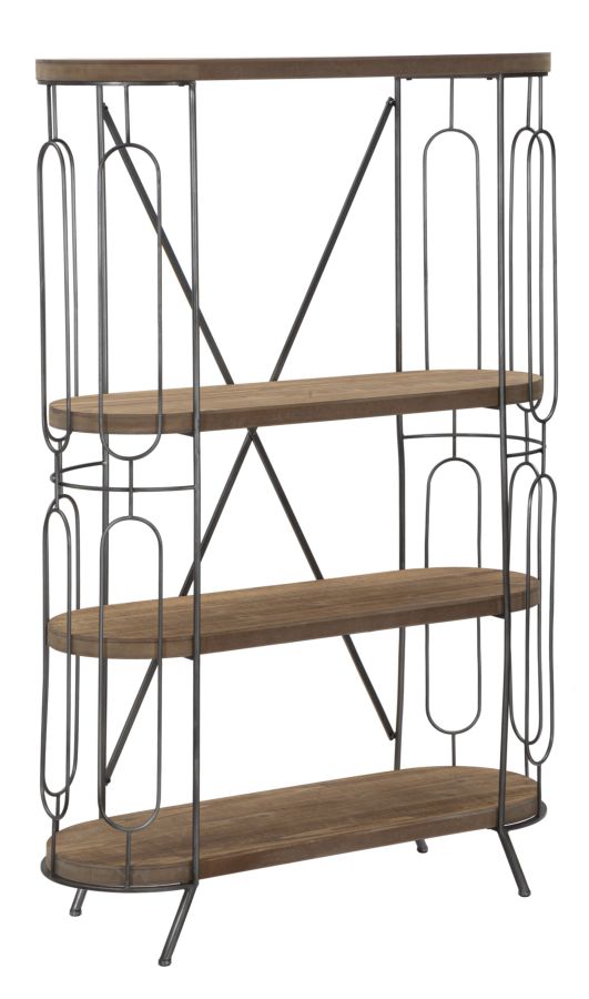 Libreria New Mexico 100x38x150,5 cm in Ferro e MDF Marrone e Grigio prezzo
