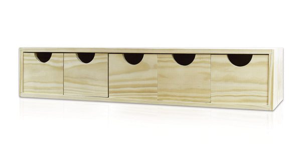 Cassettiera da Tavolo 5 Cassetti 11,3x5,7x14 cm in Legno di Pino Massello Naturale online