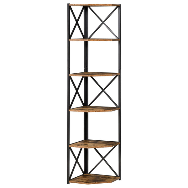 online Libreria Angolare 5 Ripiani 39x39x175 cm in Metallo e Truciolare Marrone Rustico