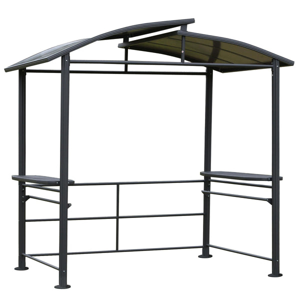 Gazebo a Pergola per Barbecue 240x150x230 cm in Acciaio Grigio scuro sconto