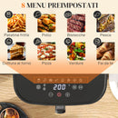 Friggitrice ad Aria Air Fryer 1700W da 6,8L con 8 Programmi di Cottura Nero  