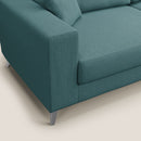 Divano 2 Posti 166x95x91 cm in Tessuto Azzurro