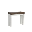 Consolle Allungabile 90-300x40x77 cm in Nobilitato Marrone e Bianco