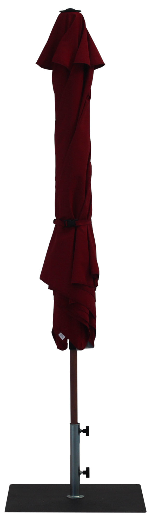 Ombrellone da Giardino Ø3 m Palo Ø38 mm in Alluminio Effetto Legno Tessuto Olefin Trend Wood Bordeaux