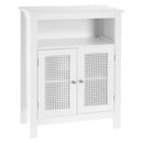 Mobile da Bagno a 2 Ante con Griglia Armadio in Legno Bianco 60x28x80H cm