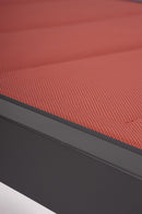 Lettino Prendisole da Esterno 65x200x102-42,5h cm Schienale a 5 Posizioni in Alluminio e Textilene Hilde Antracite e Rosso
