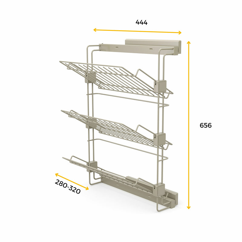 Scarpiera Laterale Sinistra per Armadi in Acciaio Emuca Hack Grigio Pietra