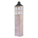 Set 2 Lanterna in legno sbiancato rettangolare 