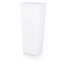Vaso Quadrato Luminoso da Giardino Solare Autoricaricabile 38x38x86 cm in Polietilene Sined Solar 86 Bianco