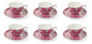 Set 6 Tazzine da Caffè Ø11,5x5 cm in Porcellana Villa d'Este Home Tivoli Japanese Rosa