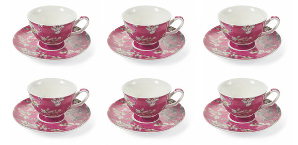 prezzo Set 6 Tazzine da Caffè Ø11,5x5 cm in Porcellana Villa d'Este Home Tivoli Japanese Rosa
