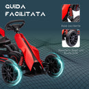 Go Kart a Pedali per Bambini 100x58x58,5 cm Ruote in EVA Rosso Nero