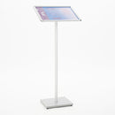 Espositore a Leggio con Piantana 30x110x25 cm in MDF Silver