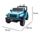 Macchina Elettrica per Bambini Fuoristrada Jeep Wrangler Rubicon 12V con Telecomando Blu