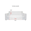 Copridivano a Fascia 2 Posti 125x190 cm in Microfibra Doubleface Tortora/Panna