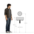 Lavello Rettangolare 45x35 cm con Rosone Installazione a Muro in Cemento Madrid Bianco    