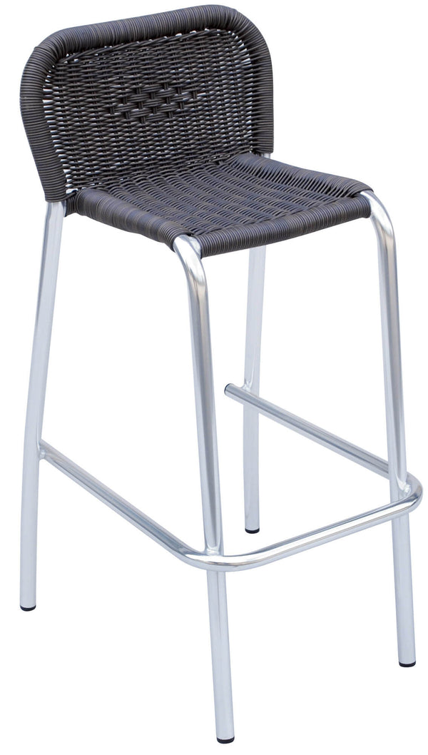 acquista Sgabello Bar in Alluminio e Wicker Vorghini Grigio