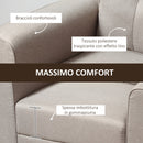 Poltrona 90x72x91 cm in Tessuto Effetto Lino Beige