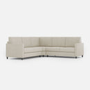 Divano Angolare 5 Posti 241x241x85 cm Karay in Tessuto Latte