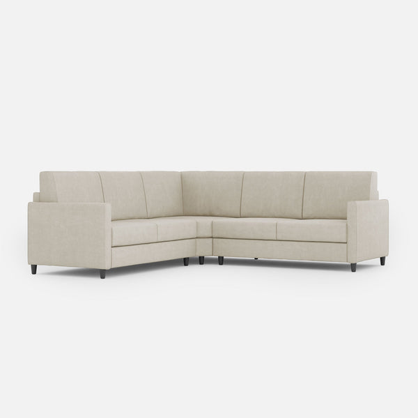 Divano Angolare 5 Posti 241x241x85 cm Karay in Tessuto Latte sconto