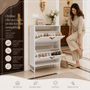 Scarpiera 2 Ante 63x24x90 cm Mobile per Scarpe Salvaspazio con Maniglie Bianco      