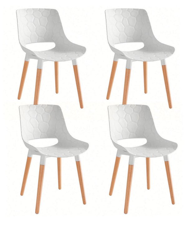 Set 4 Sedie in Polipropilene 46x81x47 cm Gambe in Faggio Nest Bianco prezzo