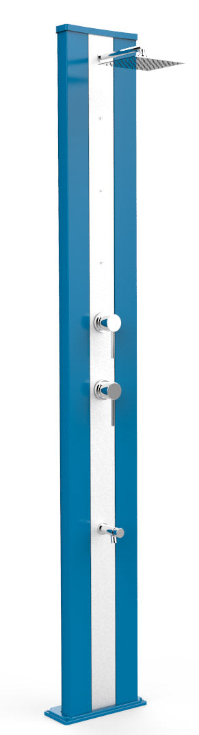 sconto Doccia Solare da Giardino 40L Miscelatore Nebulizzatore e Lavapiedi Arkema Dada S Fascia Inox Light Blu