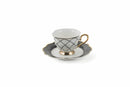 Set 6 Tazzine da Caffè con Piattini Villa d'Este Home Tivoli Wonderland Nero