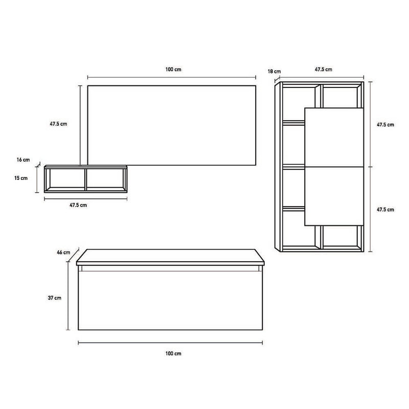 Mobile da Bagno sospeso Ibiza 21 Tabacco Chiaro TFT