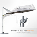 Ombrellone Decentrato da Giardino in Acciaio Ø2,95x2,5 m 360° Grigio 
