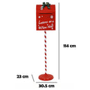 Cassetta Postale di Babbo Natale Letterina Rosso Decorazione Natalizia 30.5x114 cm