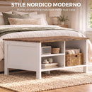 Cassapanca Contenitore 80x60x40 cm con Coperchio Sollevabile in Pannello Truciolare e Metallo Marrone Rustico      