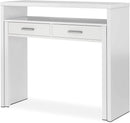 Scrivania Consolle Allungabile 2 Cassetti 98,5x36x87,5 cm in Legno Bianco