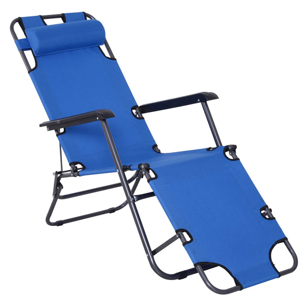 online Sedia Sdraio Pieghevole 135x60x89 cm in Tessuto Oxford Blu